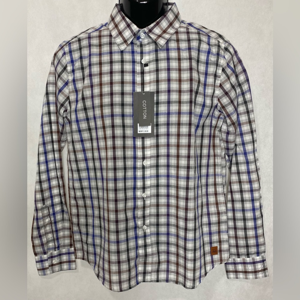 Eighth Avenue cotton men’s size small button down dress shirt NWT